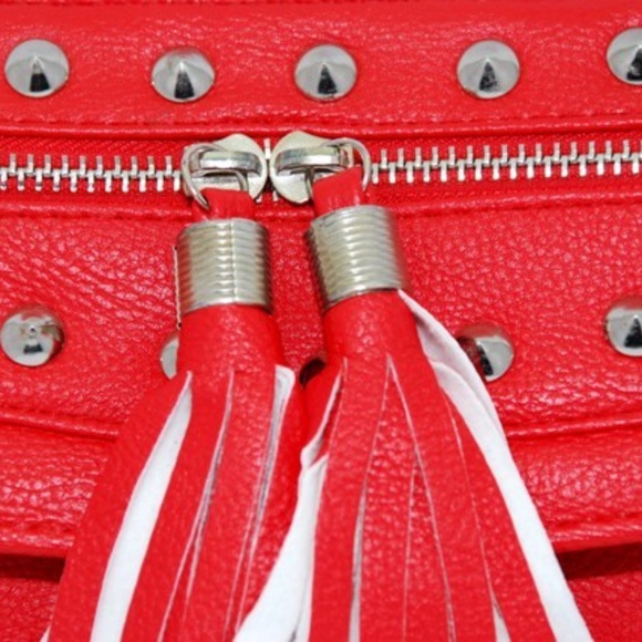 Zauron Red Studded Evening Clutch | Handbag | Purse - Picture 4 of 5